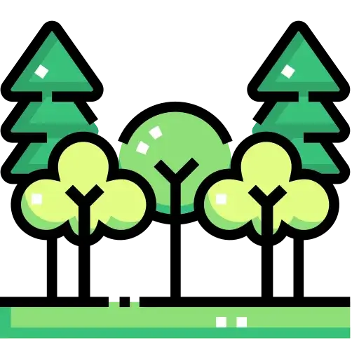 Park with green spaces